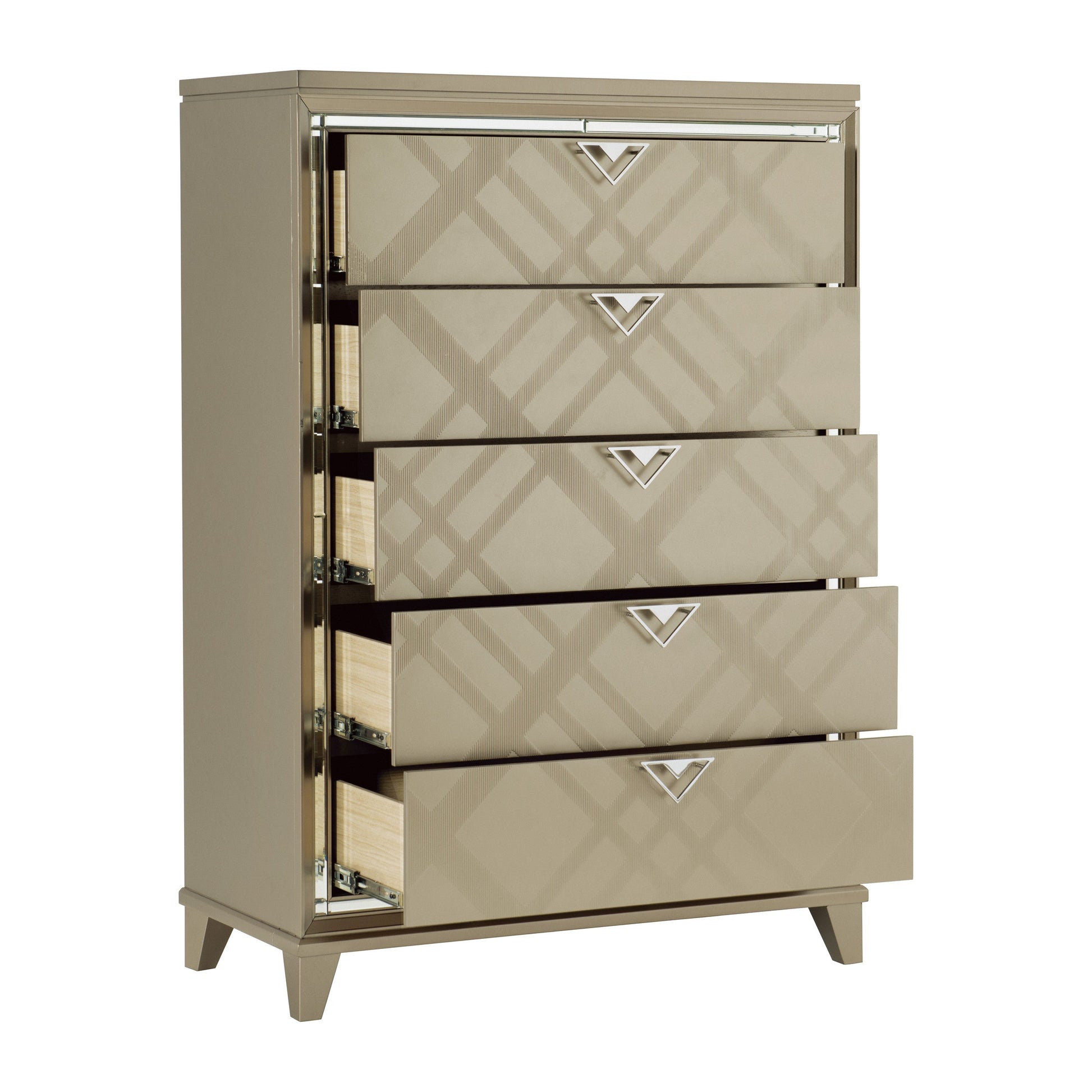 Bijou Champagne Chest - 1522-9 - Luna Furniture - Dallas Store