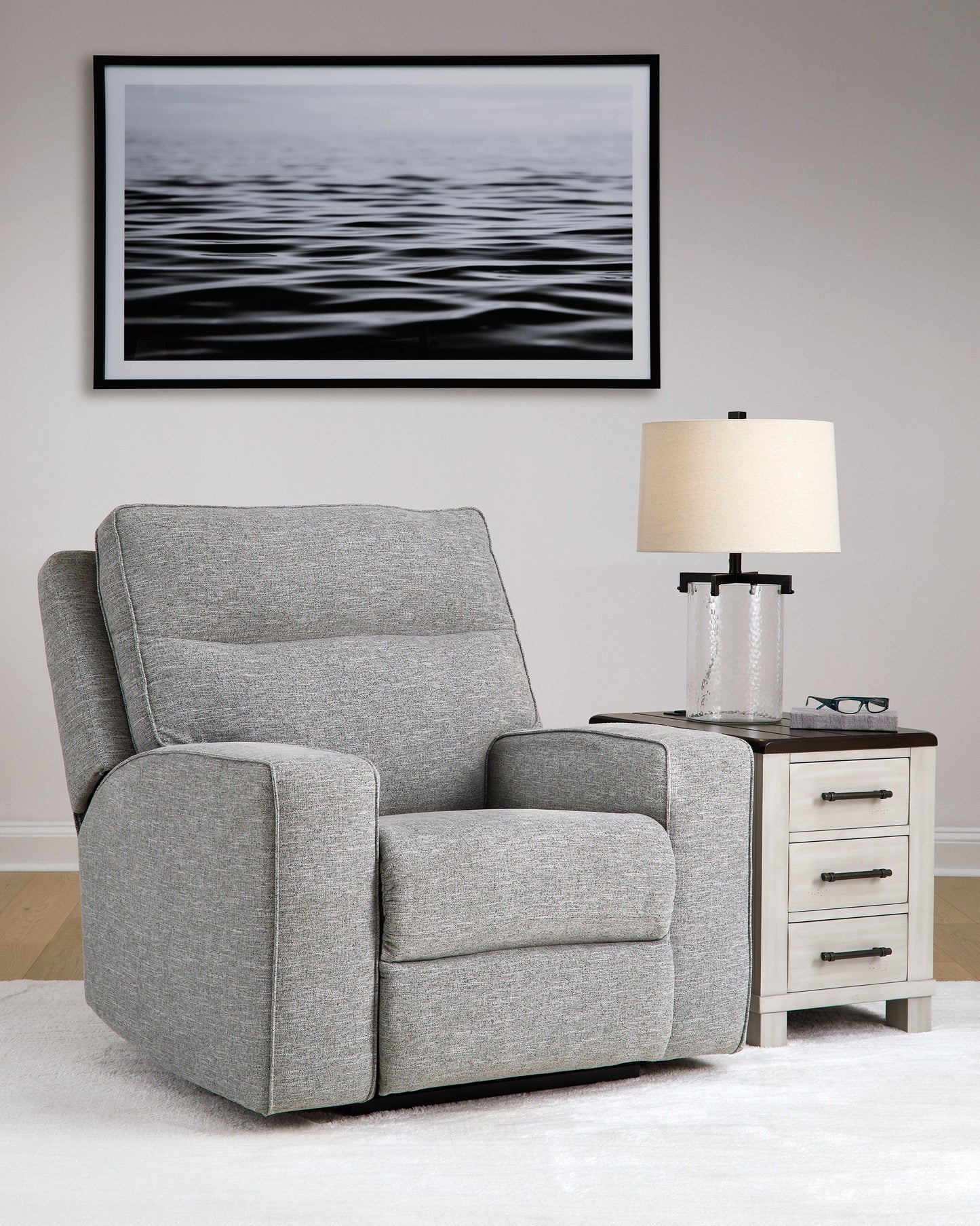 Biscoe Pewter Power Recliner - 9050313 - Luna Furniture - Dallas Store