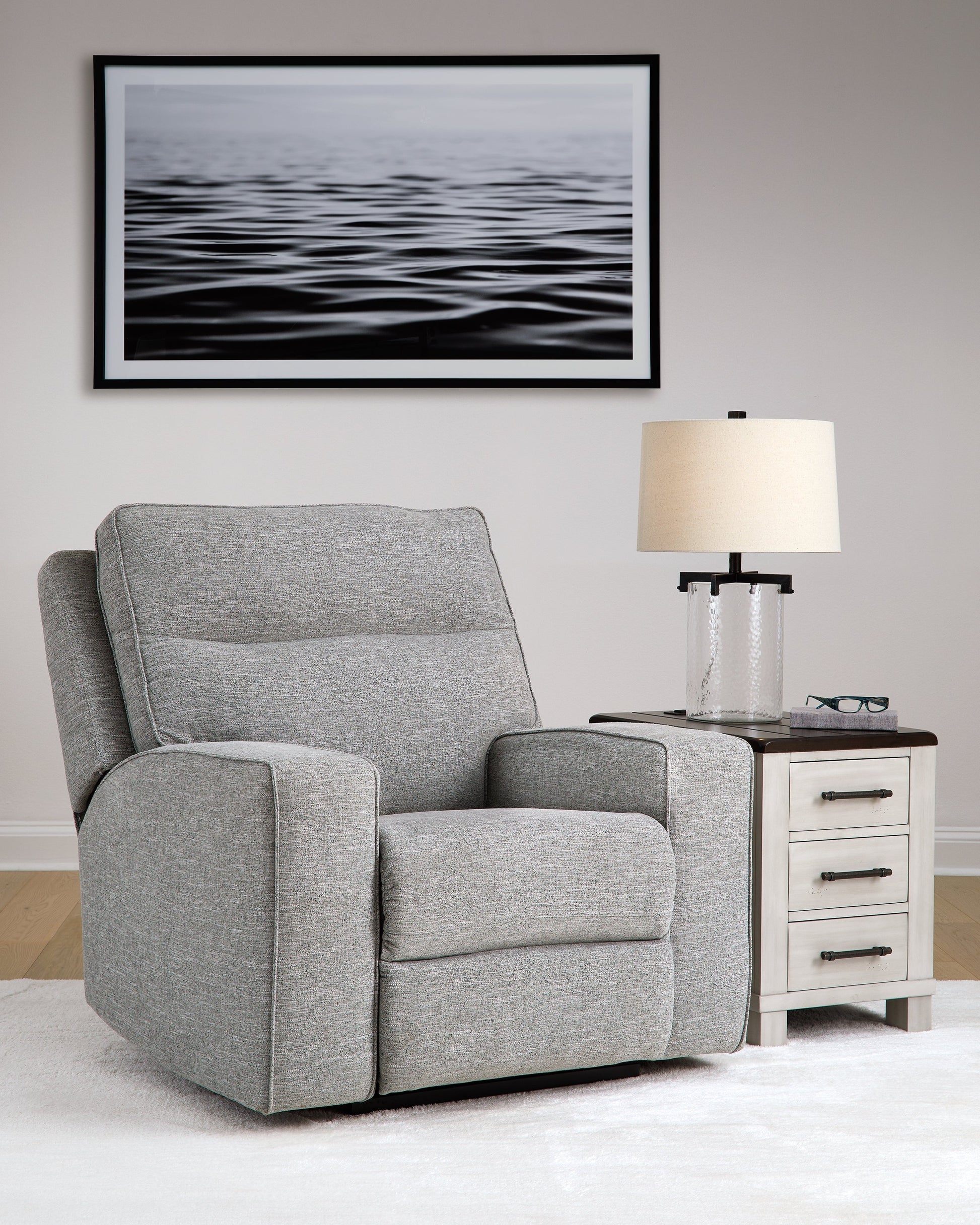 Biscoe Pewter Power Recliner - 9050313 - Luna Furniture - Dallas Store