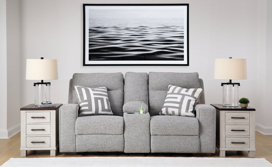 Biscoe Pewter Power Reclining Loveseat - 9050318 - Luna Furniture - Dallas Store