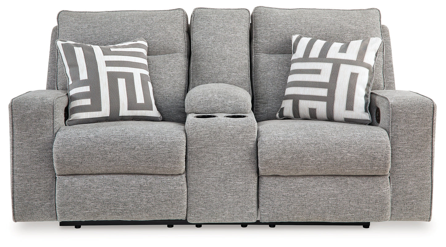 Biscoe Pewter Power Reclining Loveseat - 9050318 - Luna Furniture - Dallas Store