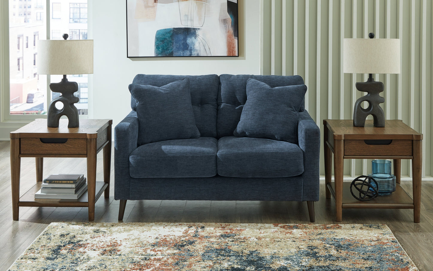 Bixler Navy Loveseat - 2610635 - Luna Furniture - Dallas Store