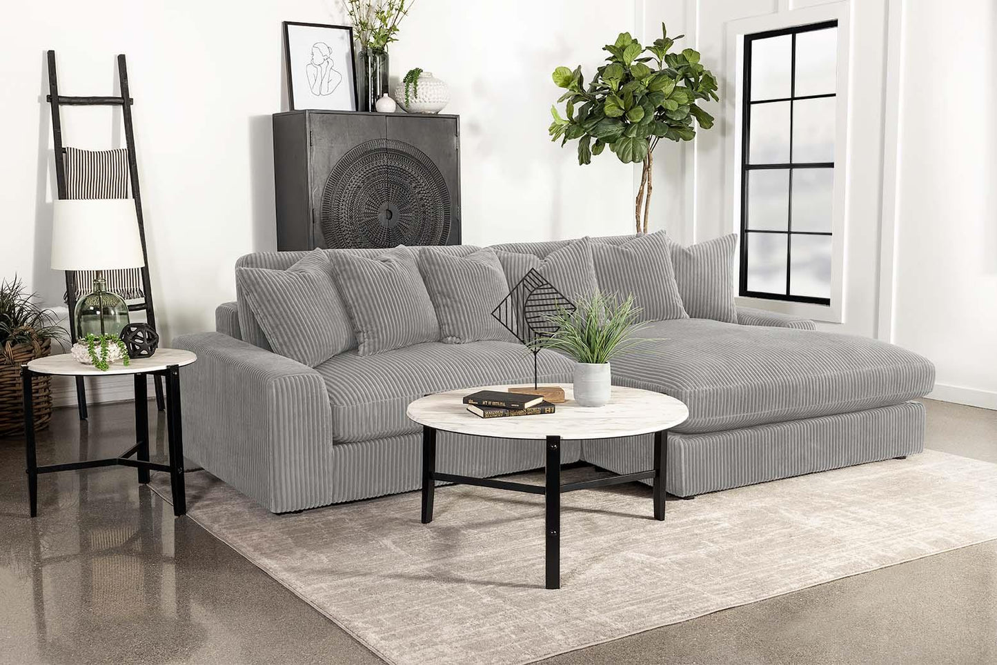 Blaine Upholstered Reversible Sectional Fog - 509900 - Luna Furniture - Dallas Store