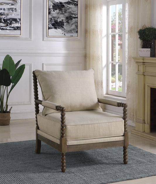 Blanchett Oatmeal/Natural Cushion Back Accent Chair - 905362 - Luna Furniture - Dallas Store