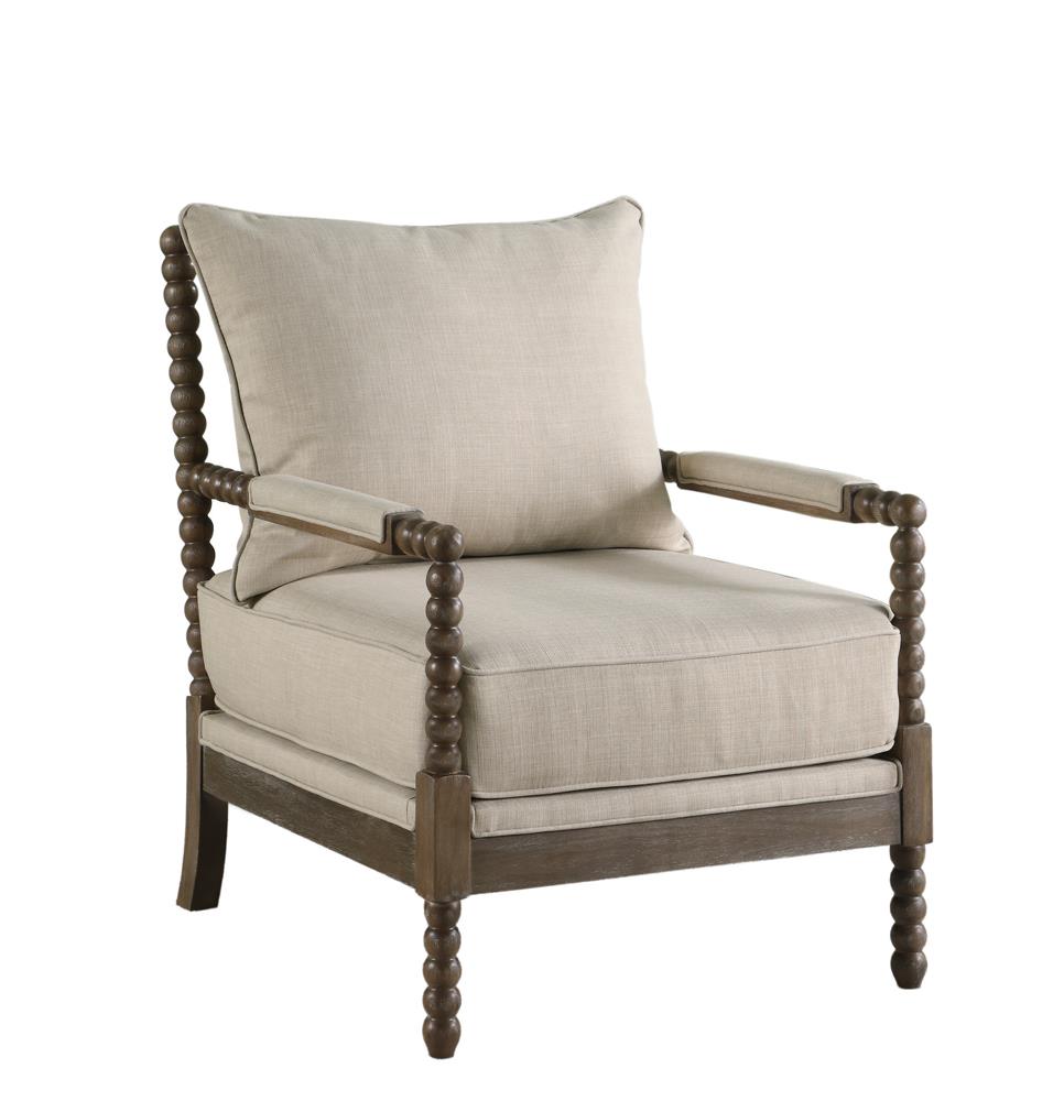 Blanchett Oatmeal/Natural Cushion Back Accent Chair - 905362 - Luna Furniture - Dallas Store