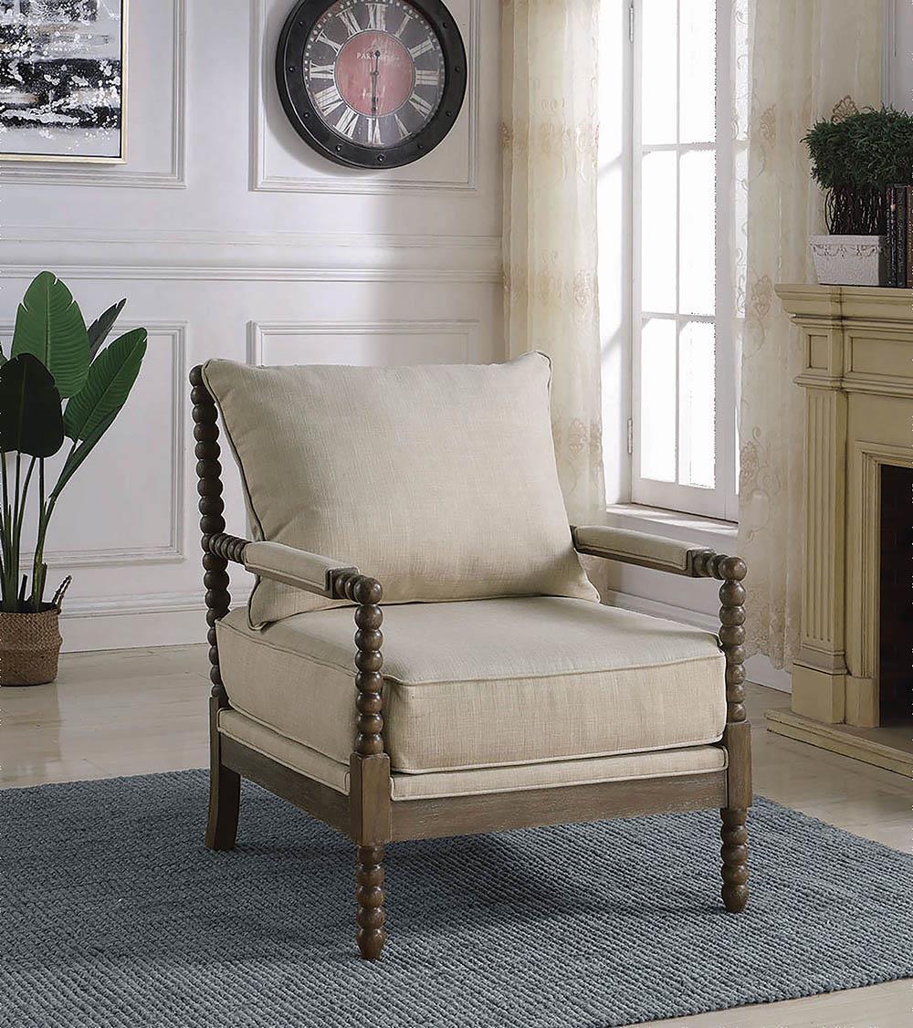 Blanchett Oatmeal/Natural Cushion Back Accent Chair - 905362 - Luna Furniture - Dallas Store