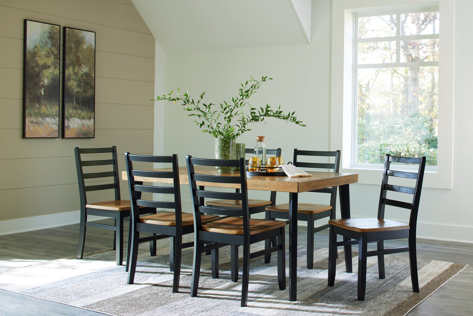 Blondon Brown/Black Dining Table and 6 Chairs (Set of 7) - D413-425 - Luna Furniture - Dallas Store