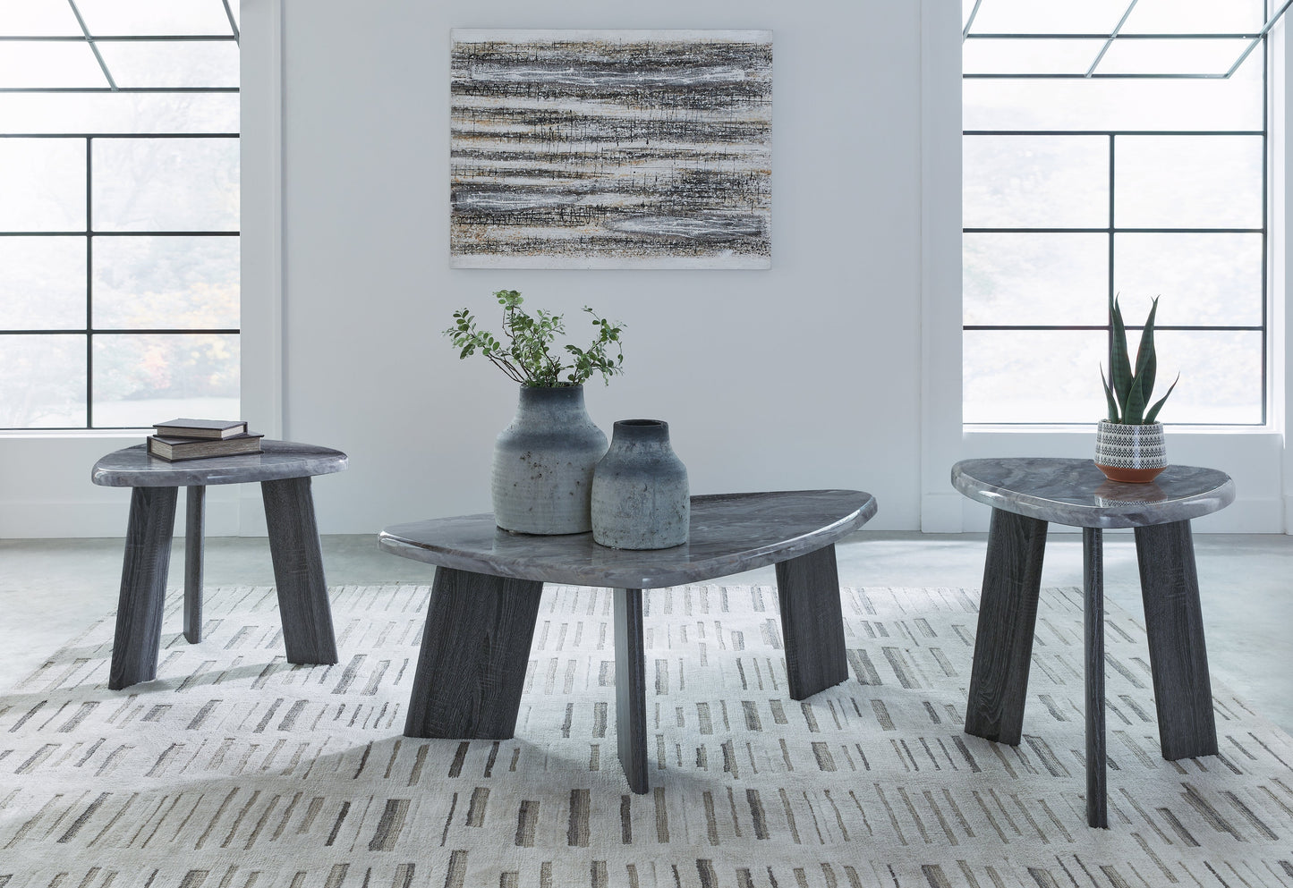 Bluebond Gray Table (Set of 3) - T390-13 - Luna Furniture - Dallas Store