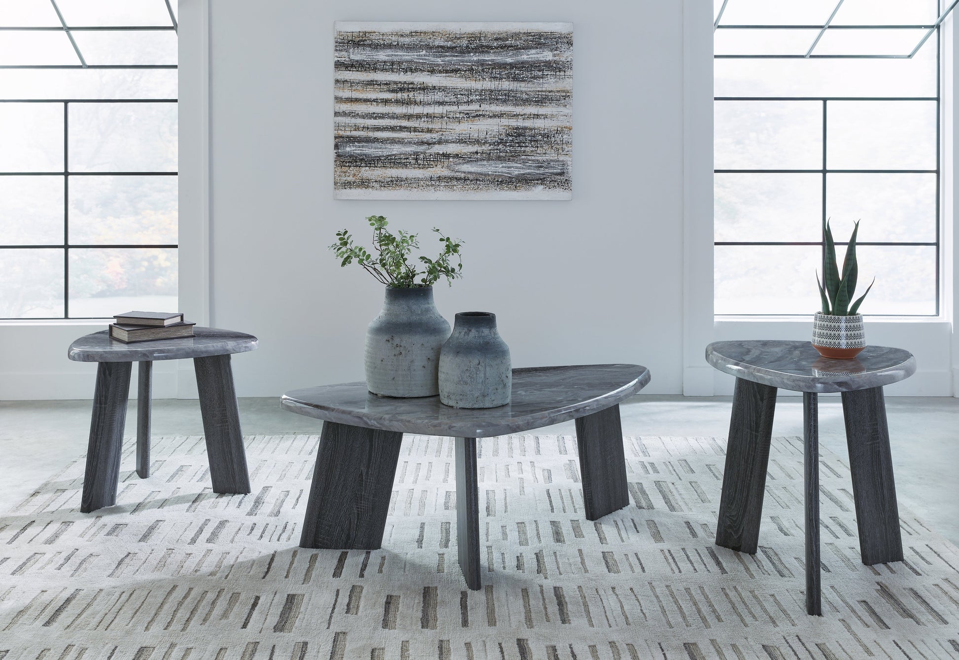 Bluebond Gray Table (Set of 3) - T390-13 - Luna Furniture - Dallas Store