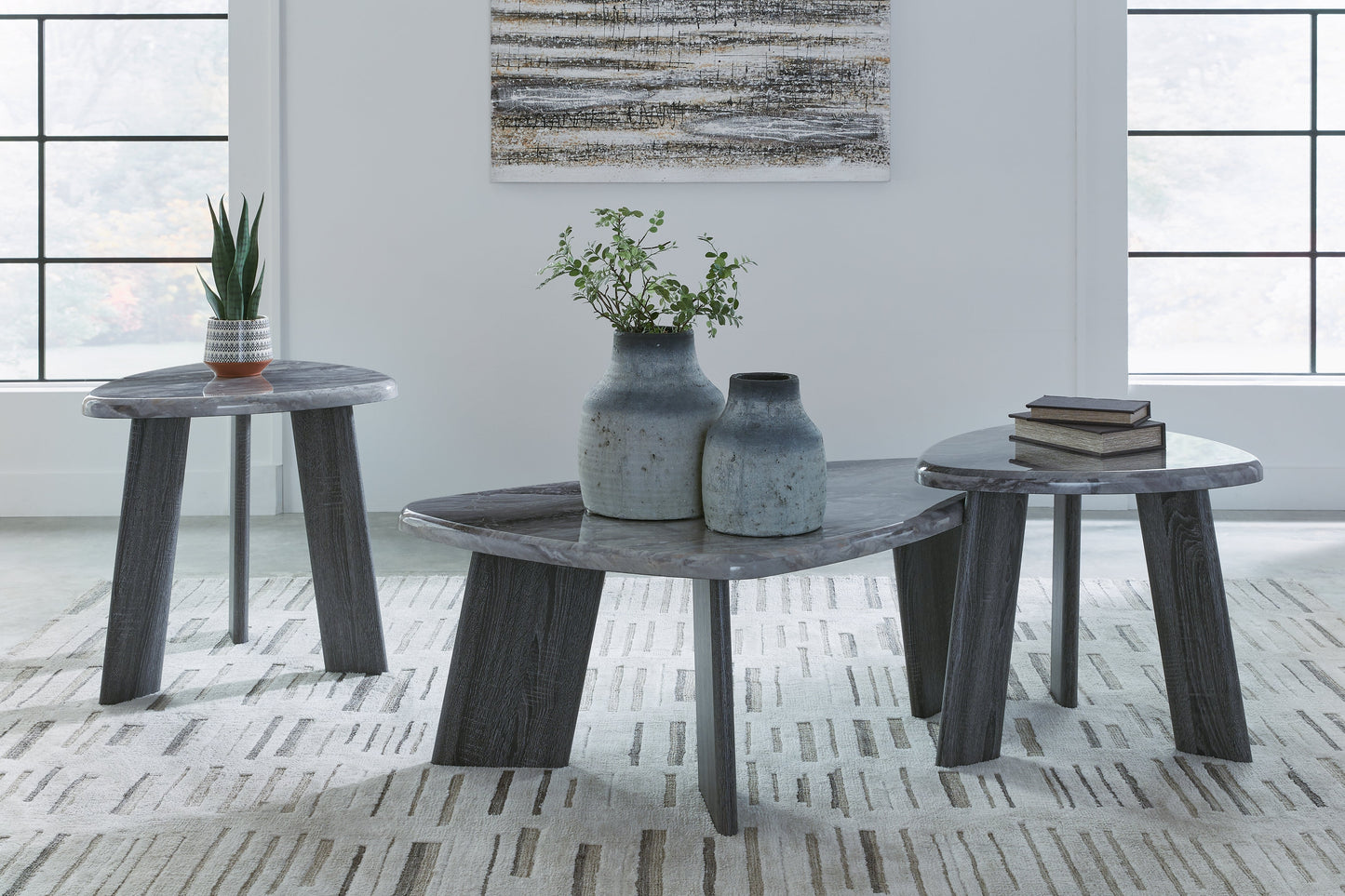 Bluebond Gray Table (Set of 3) - T390-13 - Luna Furniture - Dallas Store