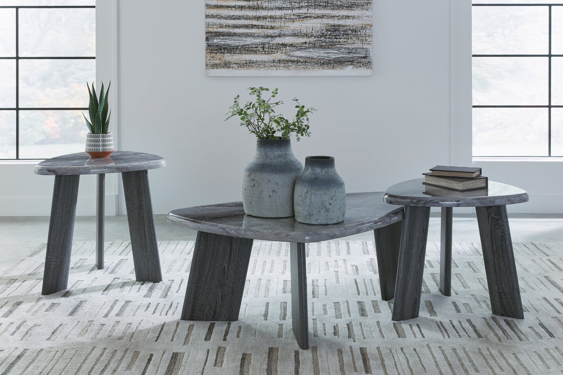 Bluebond Gray Table (Set of 3) - T390-13 - Luna Furniture - Dallas Store
