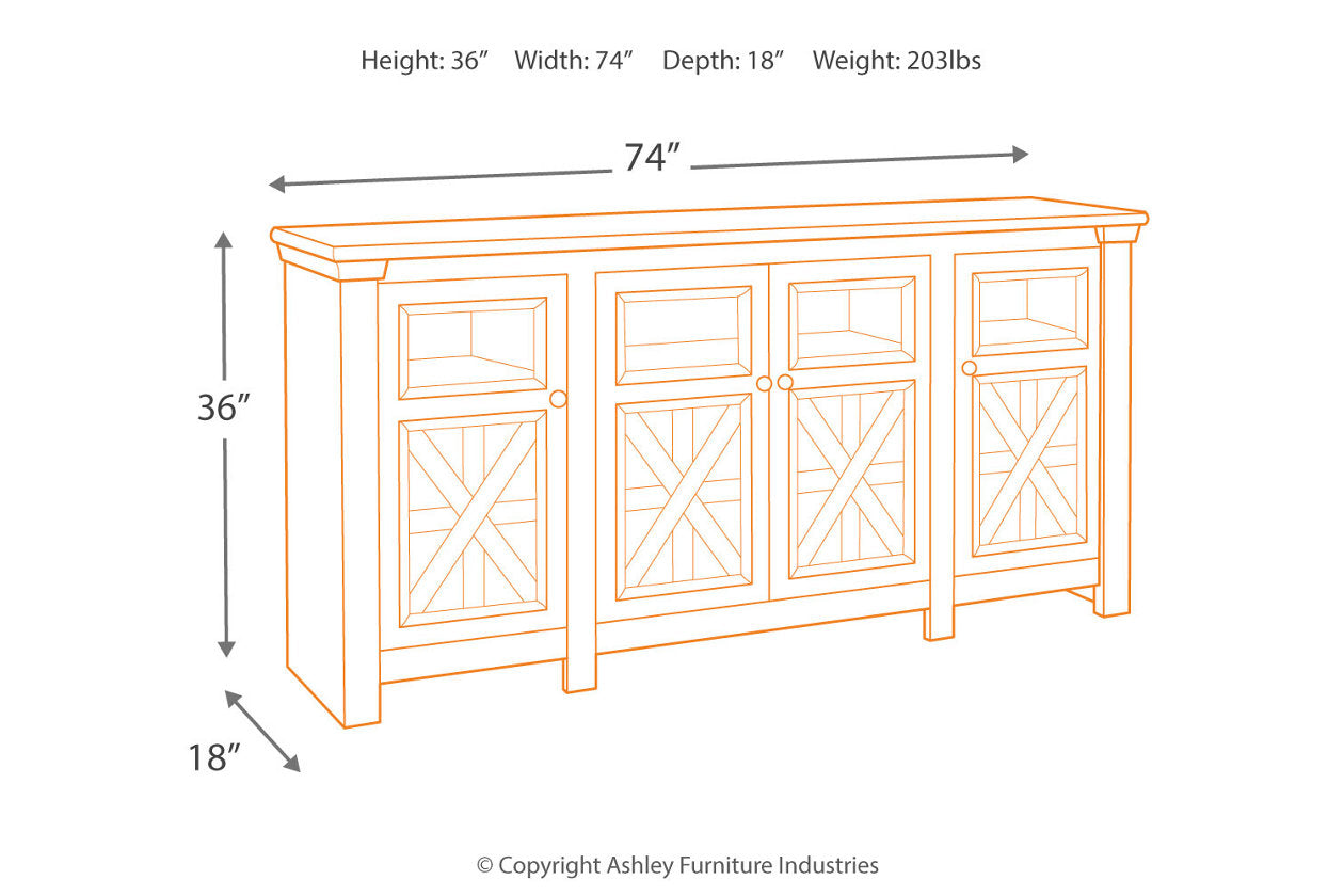 Bolanburg Two-tone 74" TV Stand - W647-60 - Luna Furniture - Dallas Store