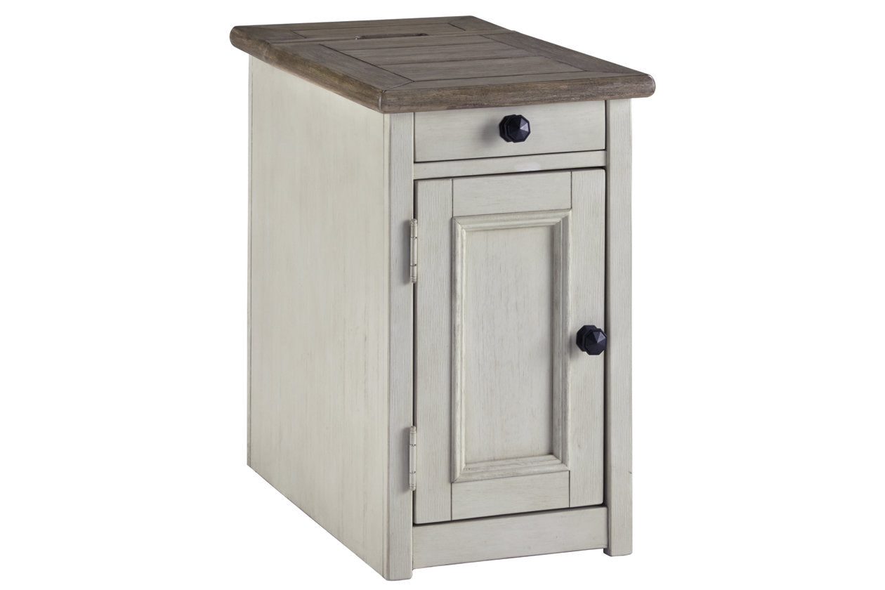 Bolanburg Two-tone Chairside End Table with USB Ports & Outlets - T637-7 - Luna Furniture - Dallas Store