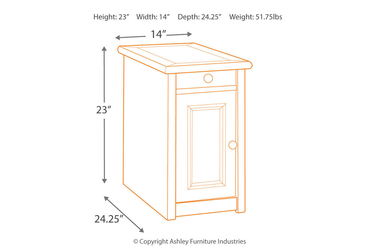Bolanburg Two-tone Chairside End Table with USB Ports & Outlets - T637-7 - Luna Furniture - Dallas Store
