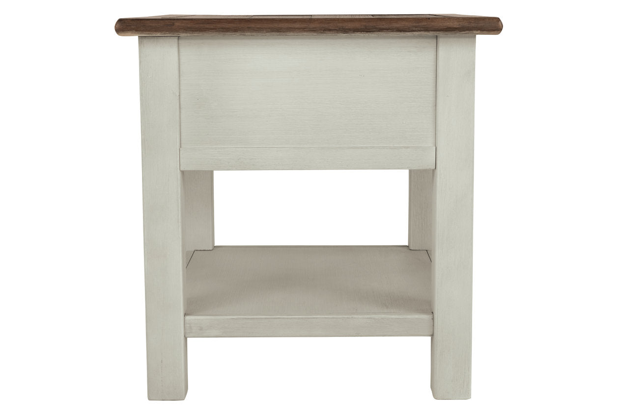 Bolanburg Two-tone Chairside End Table with USB Ports & Outlets - T637-7 - Luna Furniture - Dallas Store