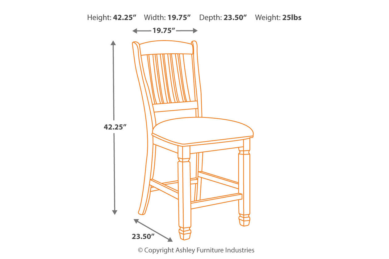 Bolanburg Two-tone Counter Height Chair, Set of 2 - D647-124 - Luna Furniture - Dallas Store