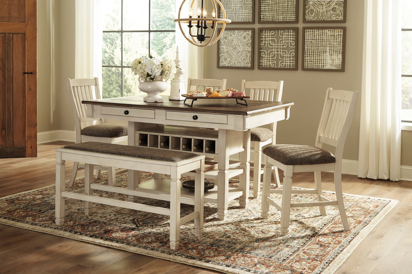 Bolanburg Two-tone Counter Height Set - SET | D647-32 | D647-124(2) - Luna Furniture - Dallas Store