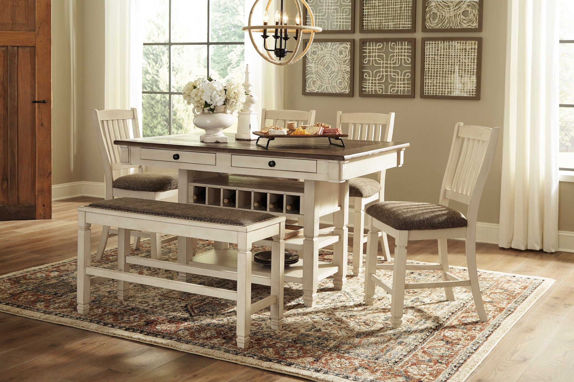 Bolanburg Two-tone Counter Height Set - SET | D647-32 | D647-124(2) - Luna Furniture - Dallas Store