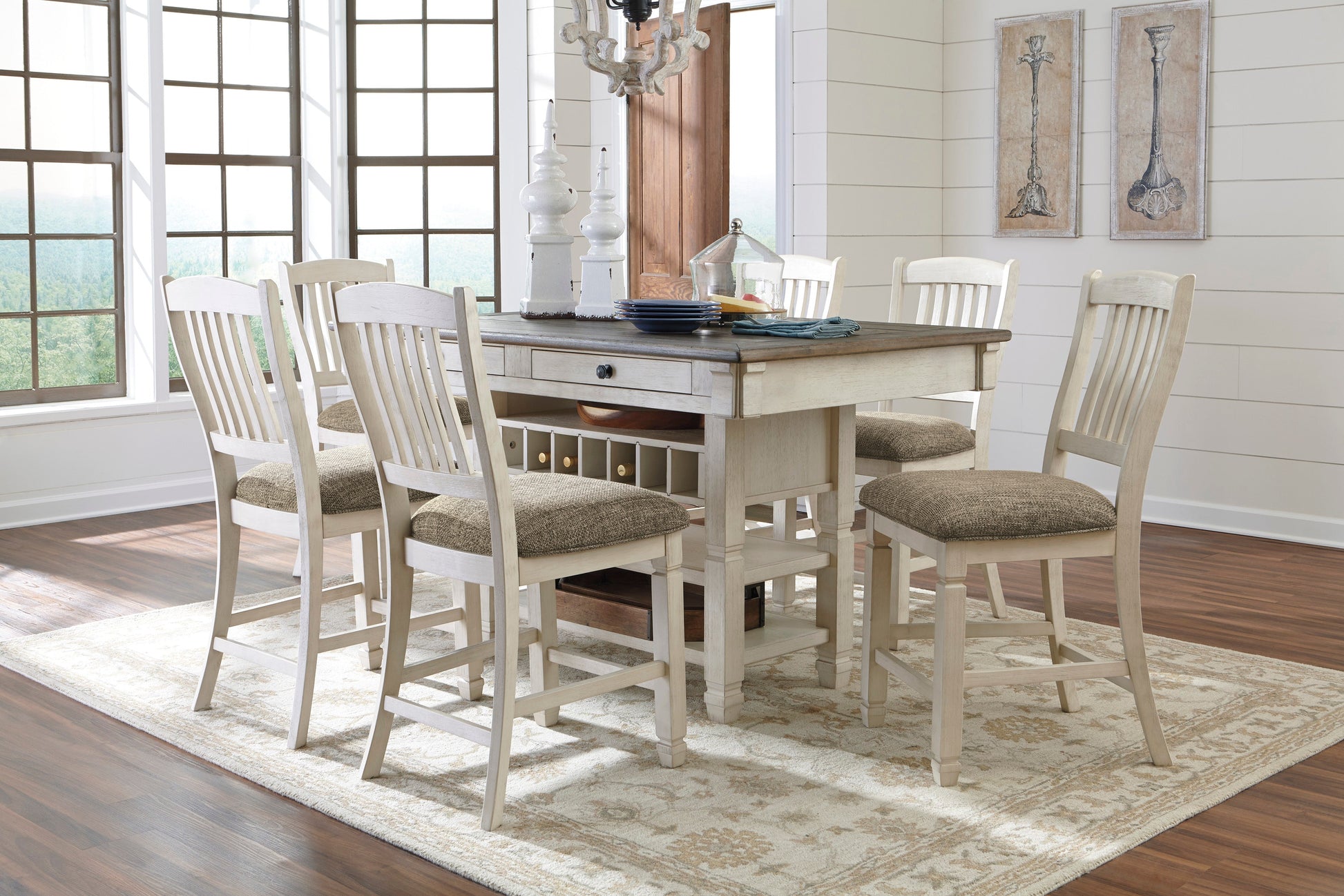 Bolanburg Two-tone Counter Height Set - SET | D647-32 | D647-124(2) - Luna Furniture - Dallas Store