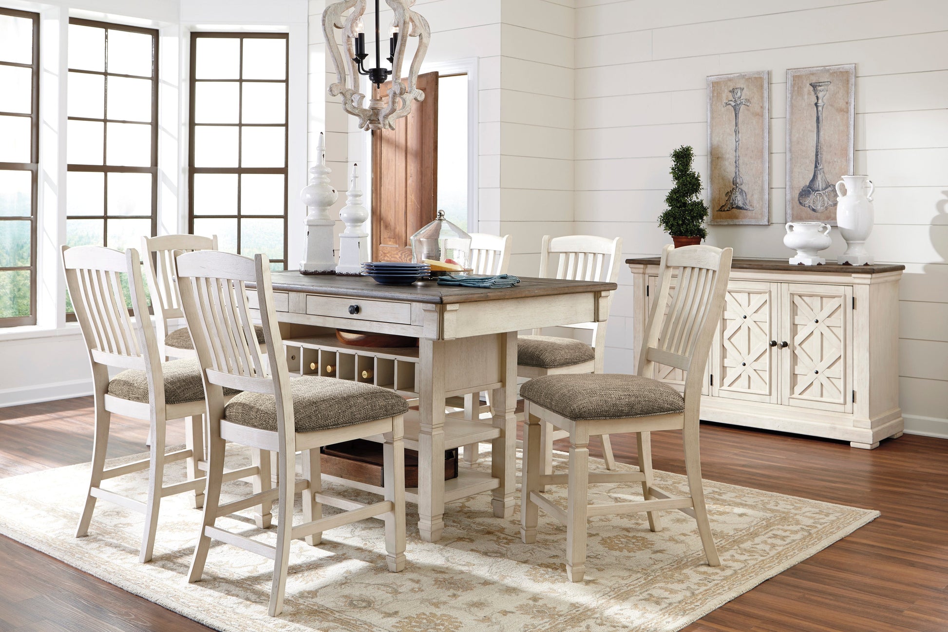 Bolanburg Two-tone Counter Height Set - SET | D647-32 | D647-124(2) - Luna Furniture - Dallas Store