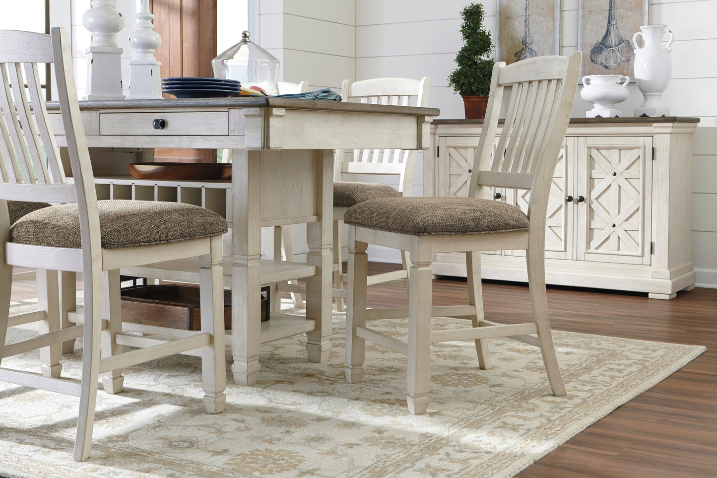 Bolanburg Two-tone Counter Height Set - SET | D647-32 | D647-124(2) - Luna Furniture - Dallas Store