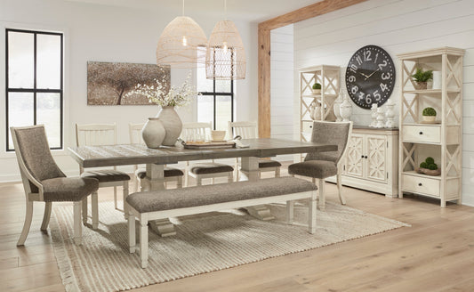 Bolanburg Two-tone Extendable Dining Set - SET | D647-55T | D647-55B | D647-02 | D647-01(4) - Luna Furniture - Dallas Store
