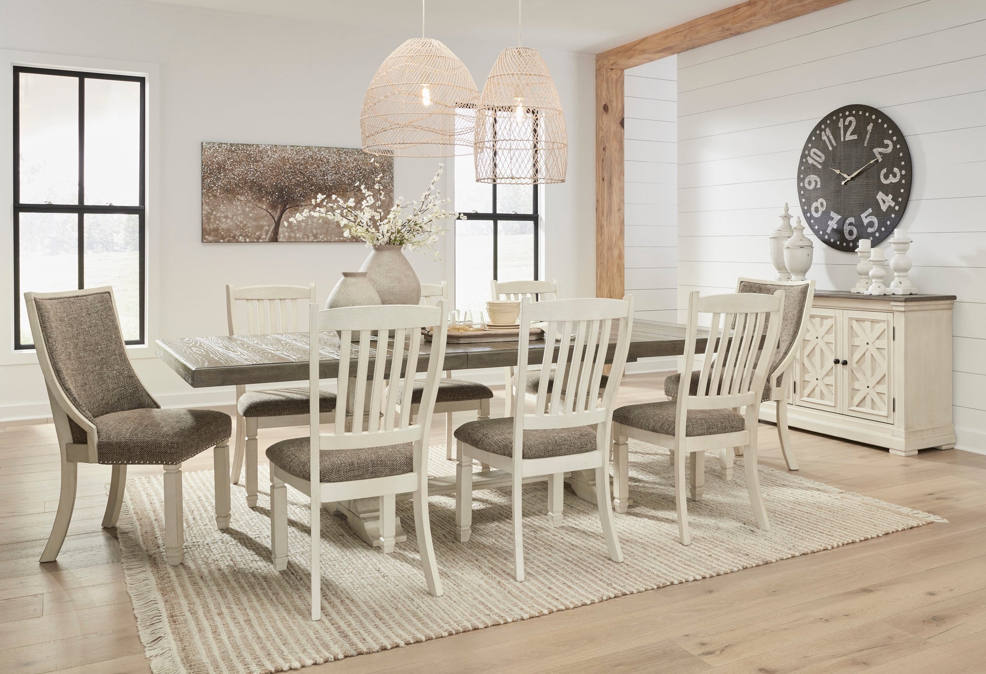 Bolanburg Two-tone Extendable Dining Set - SET | D647-55T | D647-55B | D647-02 | D647-01(4) - Luna Furniture - Dallas Store