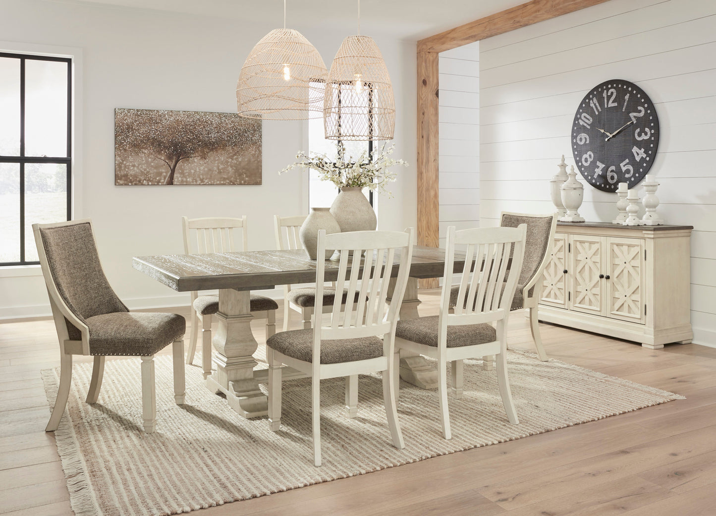 Bolanburg Two-tone Extendable Dining Set - SET | D647-55T | D647-55B | D647-02 | D647-01(4) - Luna Furniture - Dallas Store