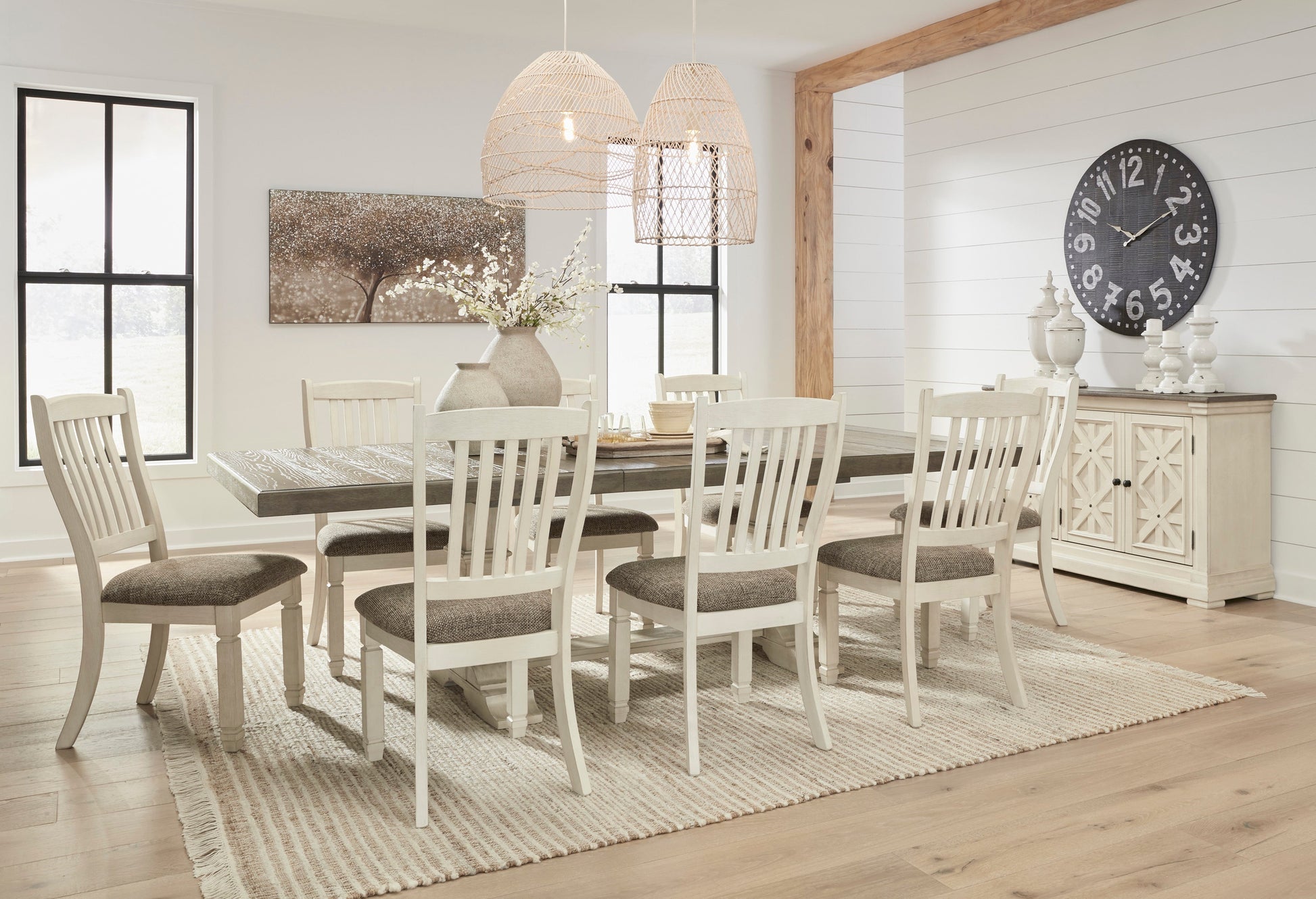 Bolanburg Two-tone Extendable Dining Set - SET | D647-55T | D647-55B | D647-02 | D647-01(4) - Luna Furniture - Dallas Store