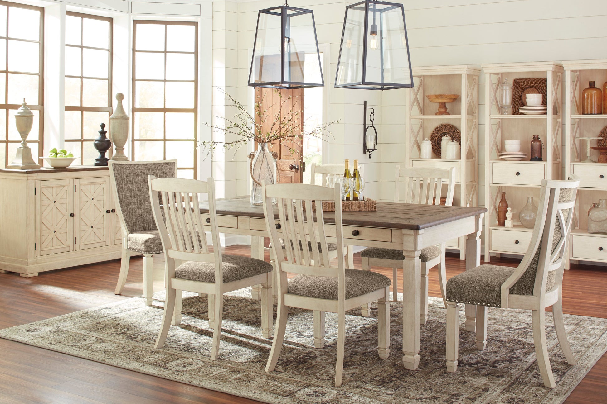 Bolanburg Two-tone Rectangular Dining Set - SET | D647-25 | D647-01(2) - Luna Furniture - Dallas Store
