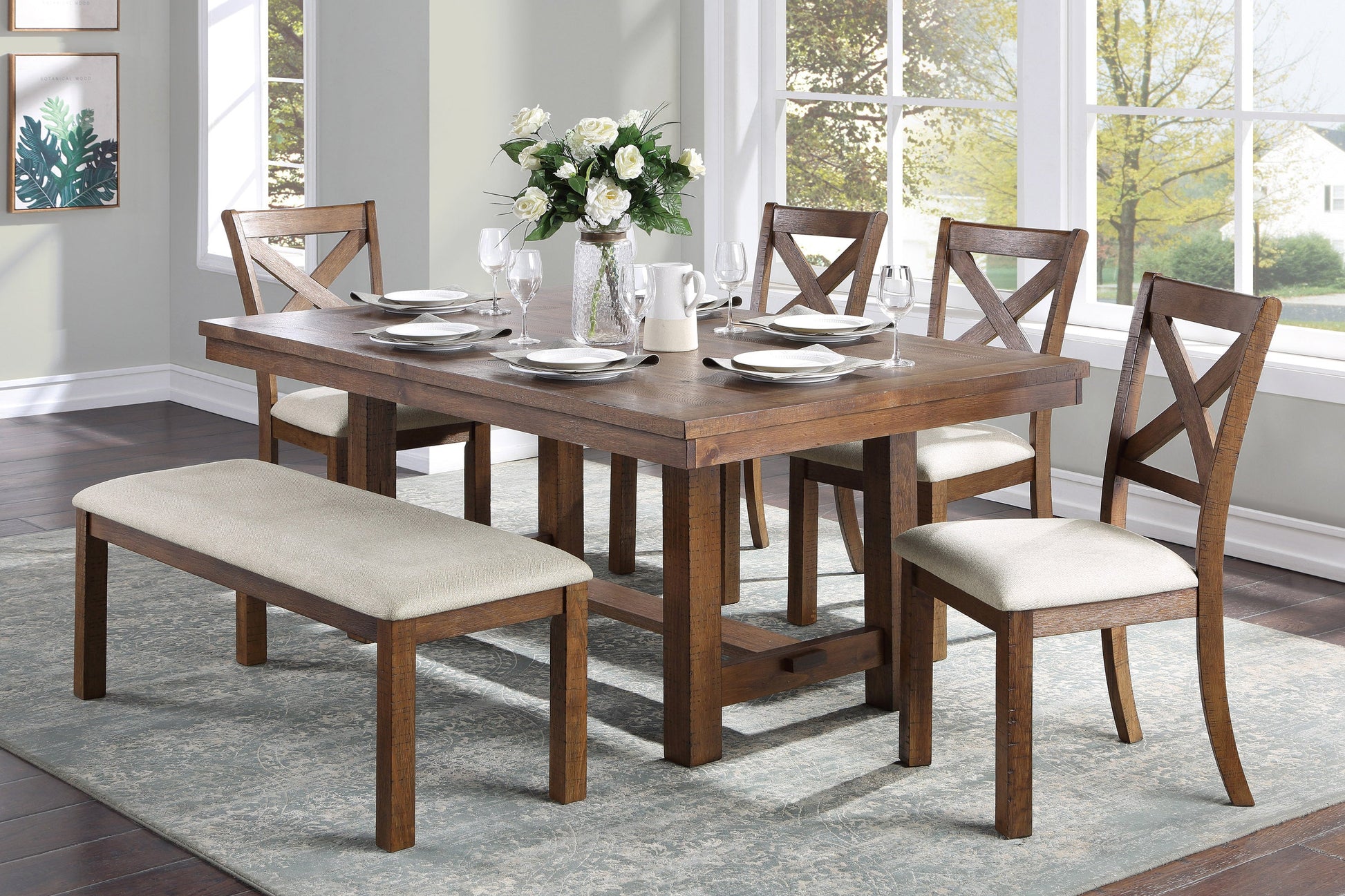 Bonner Brown Bench - 5808-13 - Luna Furniture - Dallas Store