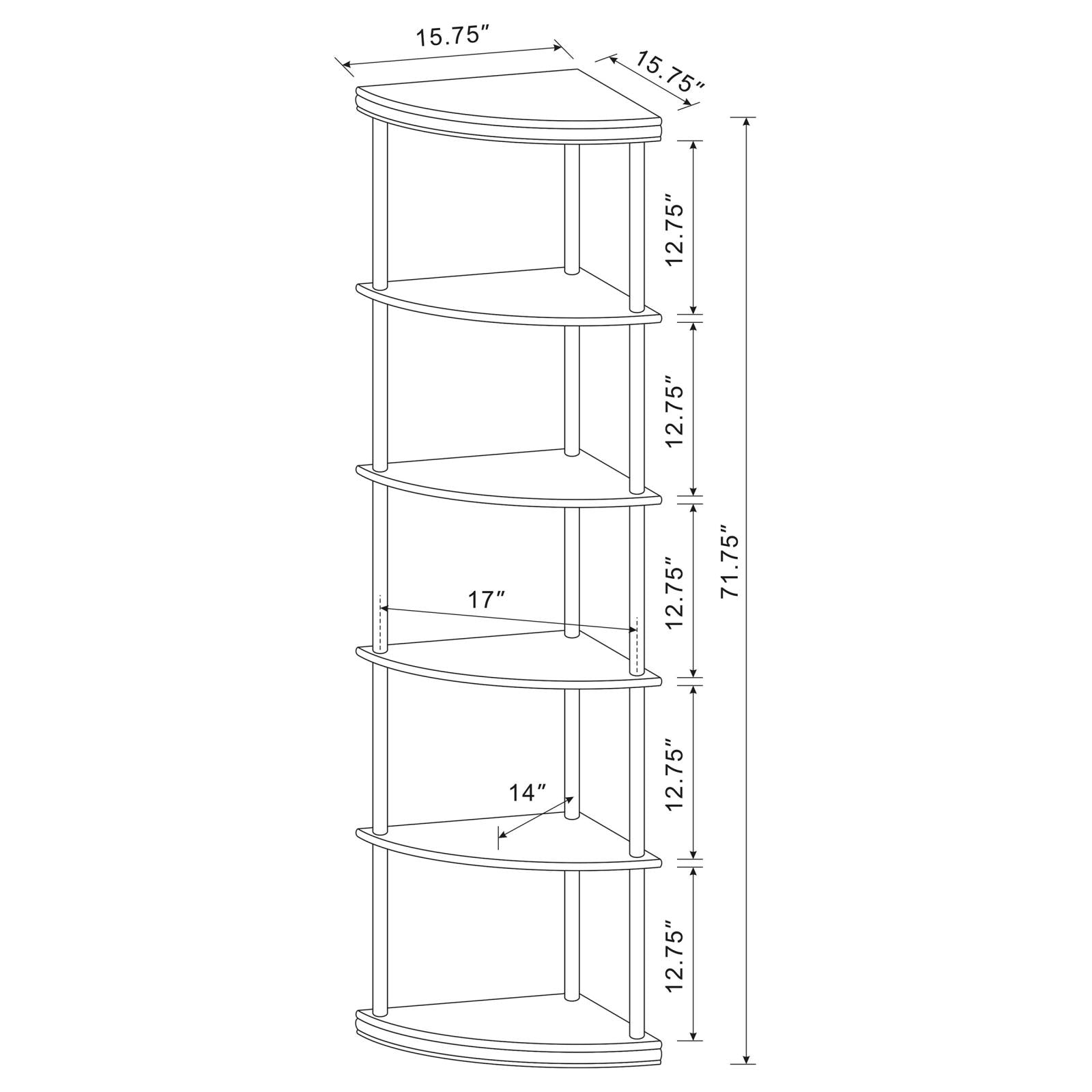 Bonwick Cappuccino 5-Shelf Corner Bookshelf - 800279 - Luna Furniture - Dallas Store