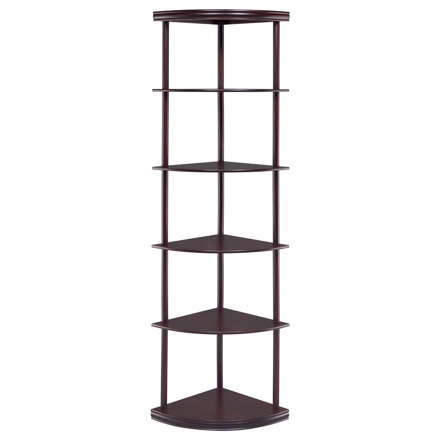 Bonwick Cappuccino 5-Shelf Corner Bookshelf - 800279 - Luna Furniture - Dallas Store