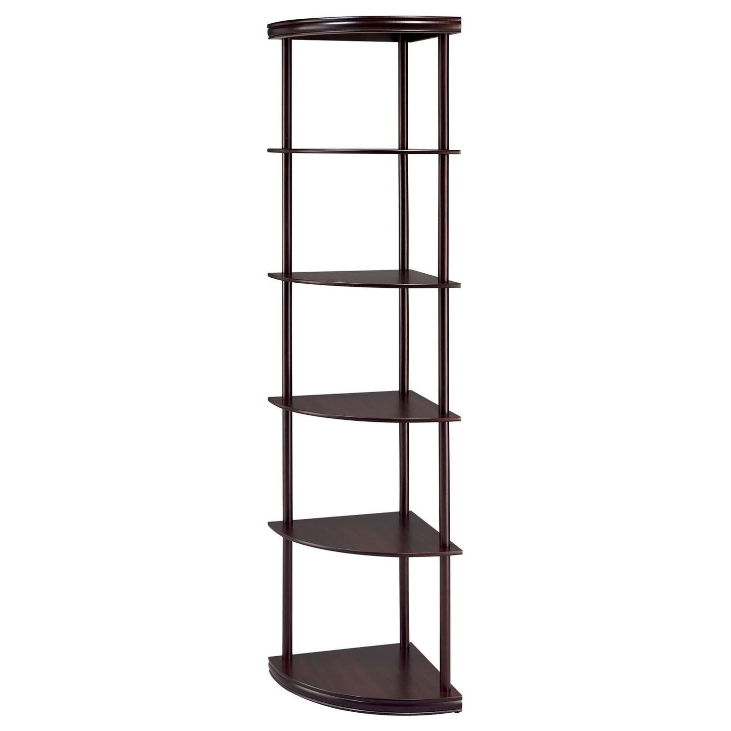 Bonwick Cappuccino 5-Shelf Corner Bookshelf - 800279 - Luna Furniture - Dallas Store