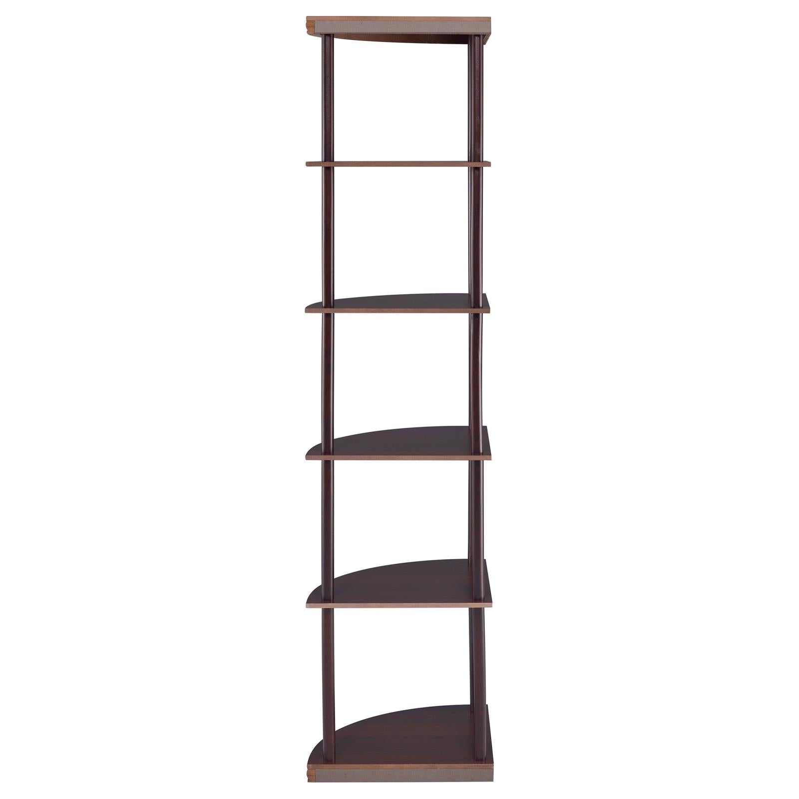 Bonwick Cappuccino 5-Shelf Corner Bookshelf - 800279 - Luna Furniture - Dallas Store