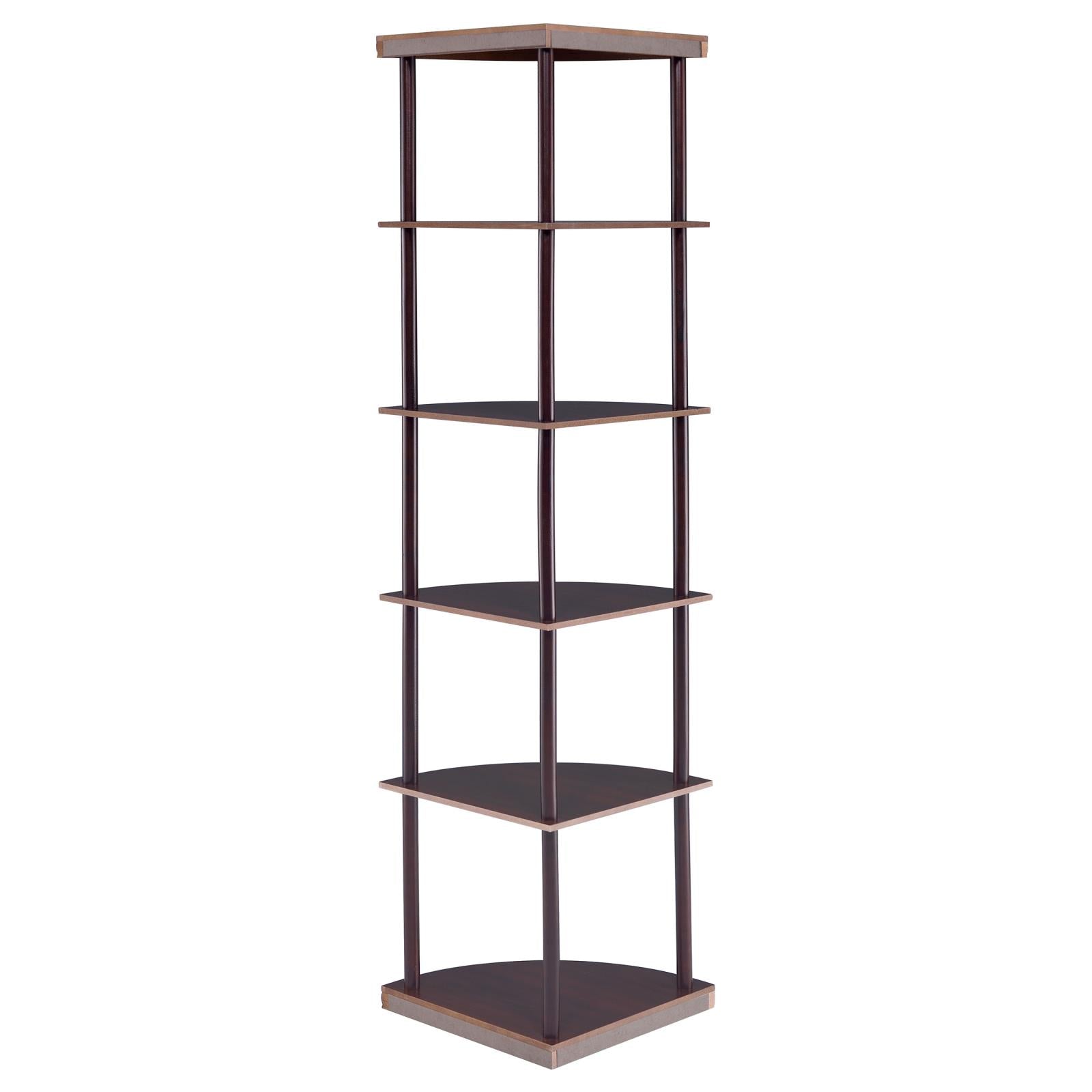 Bonwick Cappuccino 5-Shelf Corner Bookshelf - 800279 - Luna Furniture - Dallas Store