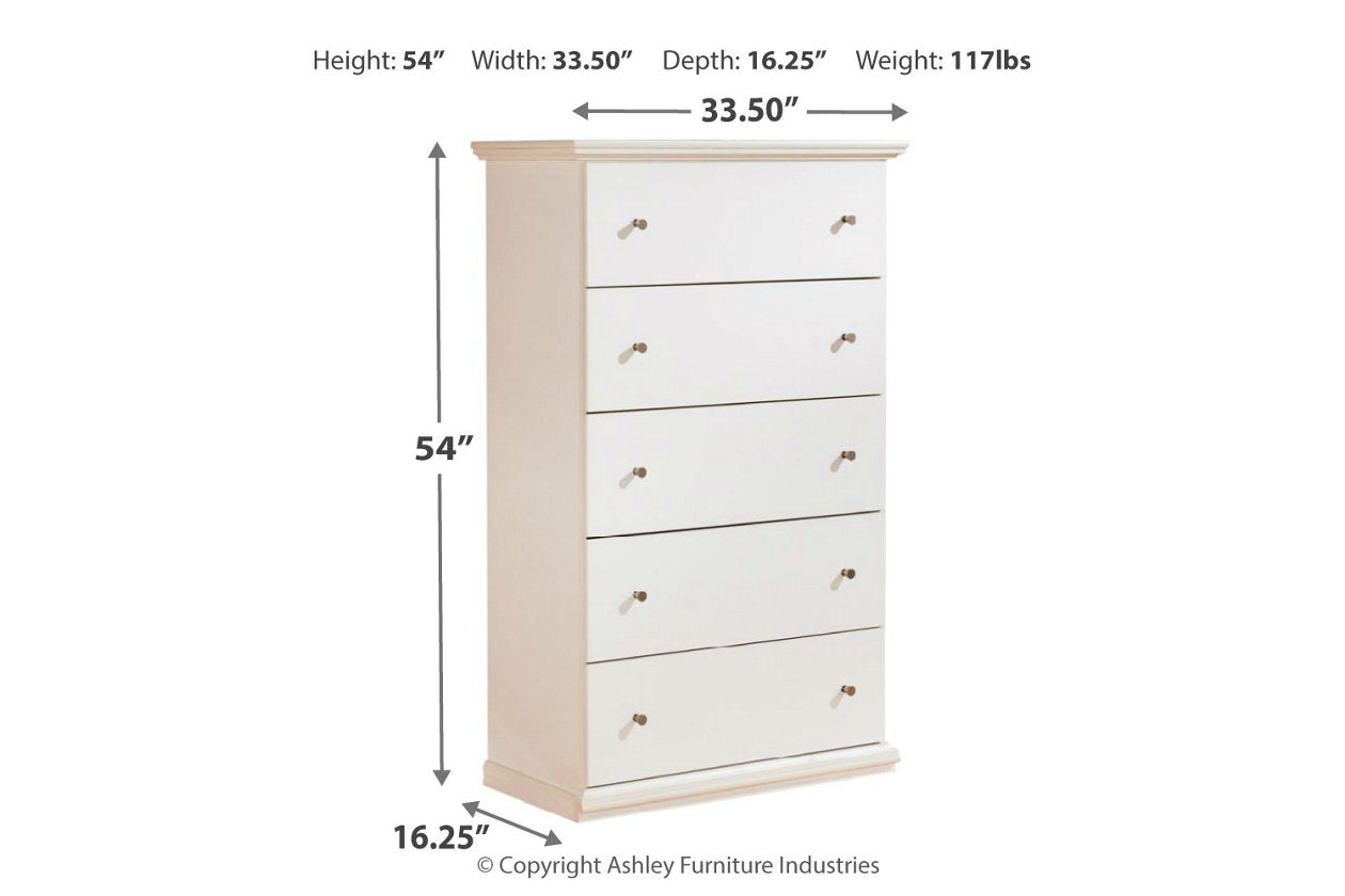 Bostwick Shoals White Chest of Drawers - B139-46 - Luna Furniture - Dallas Store