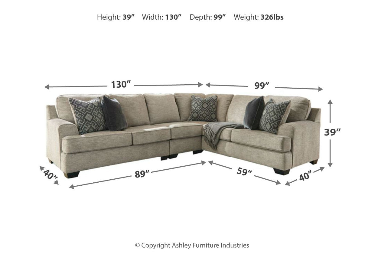 Bovarian Stone 3-Piece RAF Sectional - SET | 5610349 | 5610355 | 5610346 - Luna Furniture - Dallas Store