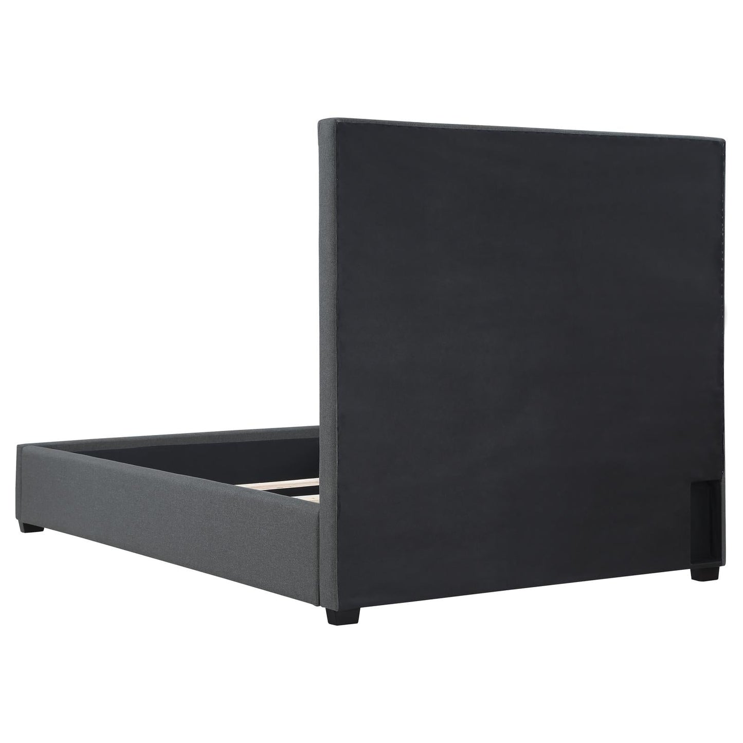 Bowfield Upholstered Bed with Nailhead Trim Charcoal - 315900Q - Luna Furniture - Dallas Store