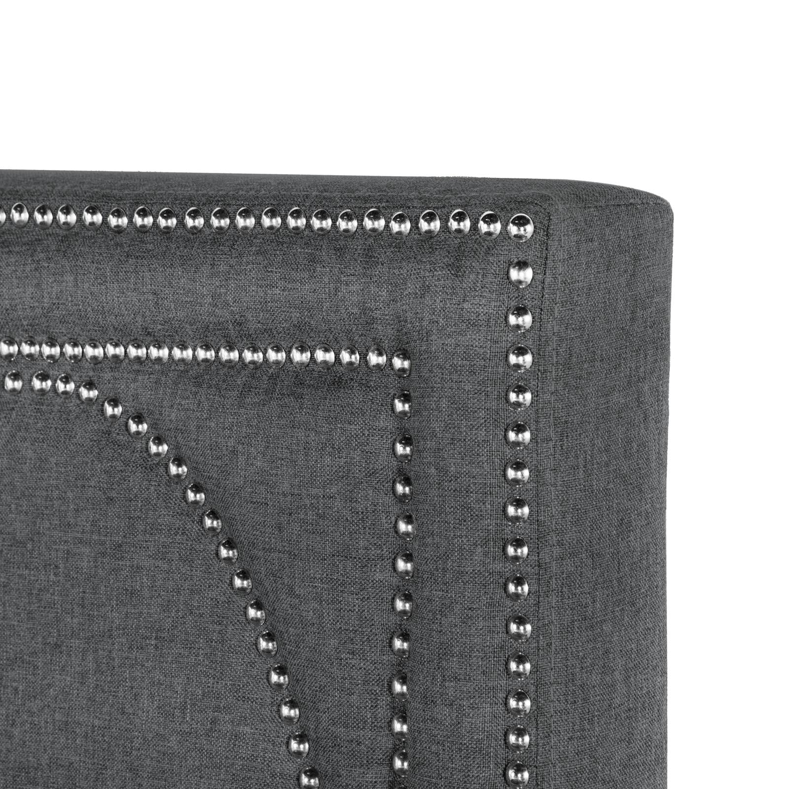 Bowfield Upholstered Bed with Nailhead Trim Charcoal - 315900Q - Luna Furniture - Dallas Store