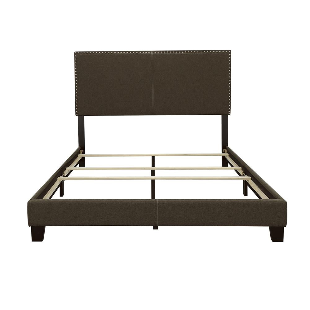 Boyd Queen Upholstered Bed with Nailhead Trim Charcoal - 350061Q - Luna Furniture - Dallas Store