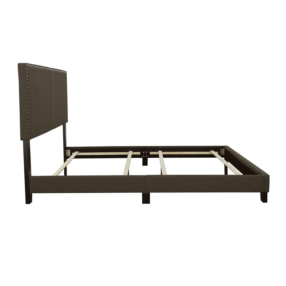 Boyd Queen Upholstered Bed with Nailhead Trim Charcoal - 350061Q - Luna Furniture - Dallas Store