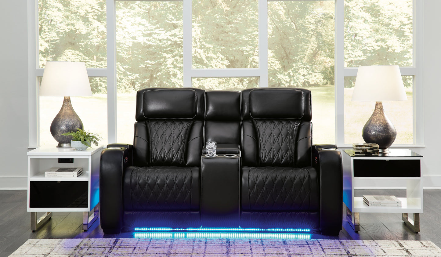 Boyington Black Power Reclining Loveseat with Console - U2710618 - Luna Furniture - Dallas Store