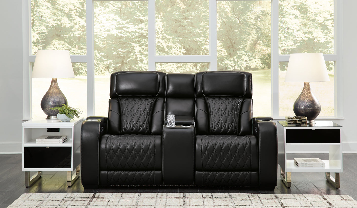 Boyington Black Power Reclining Loveseat with Console - U2710618 - Luna Furniture - Dallas Store