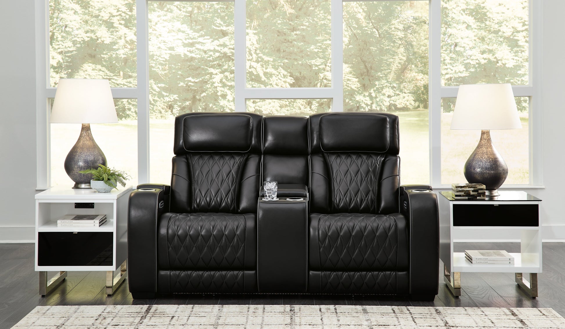 Boyington Black Power Reclining Loveseat with Console - U2710618 - Luna Furniture - Dallas Store