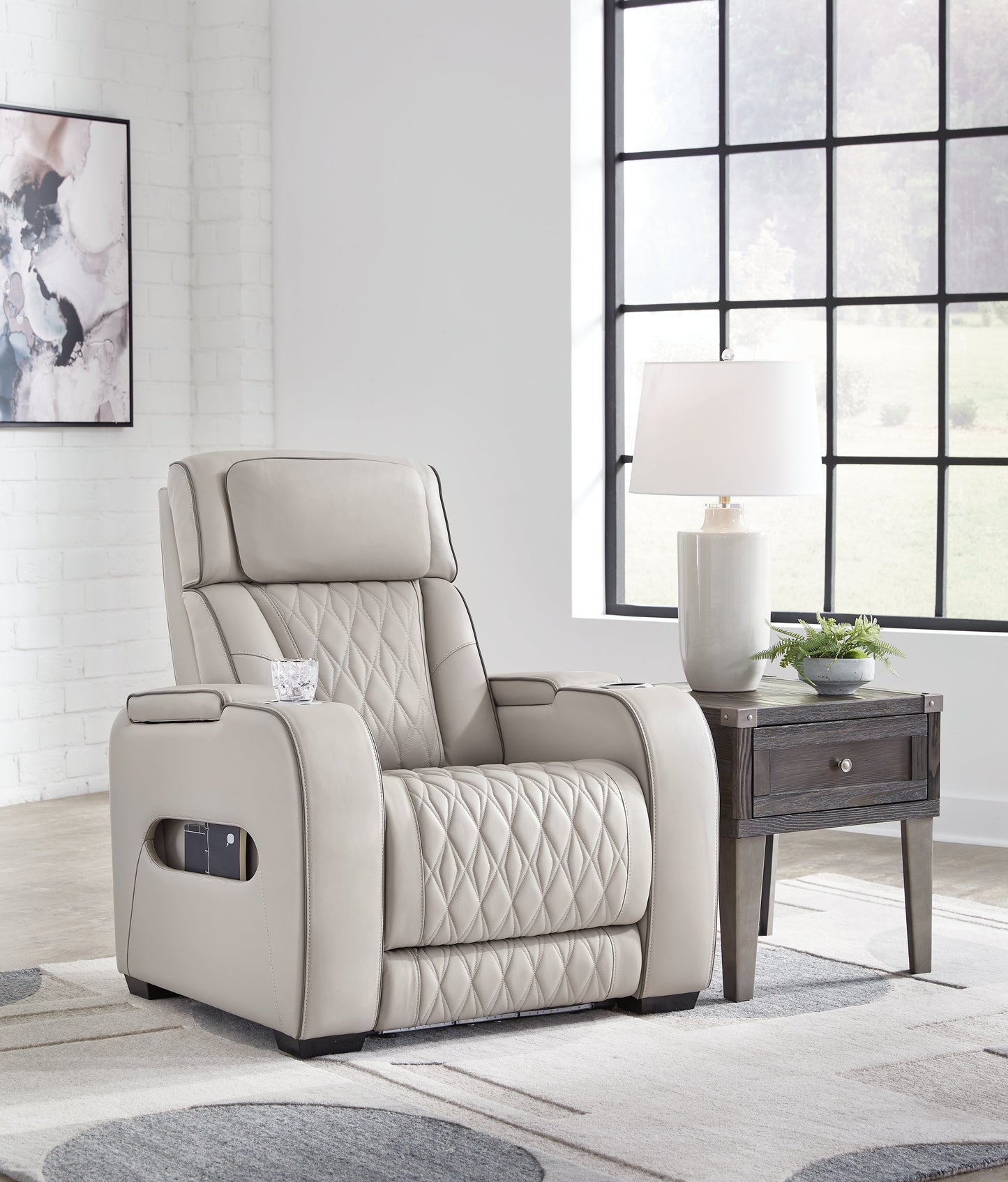 Boyington Gray Power Recliner - U2710513 - Luna Furniture - Dallas Store
