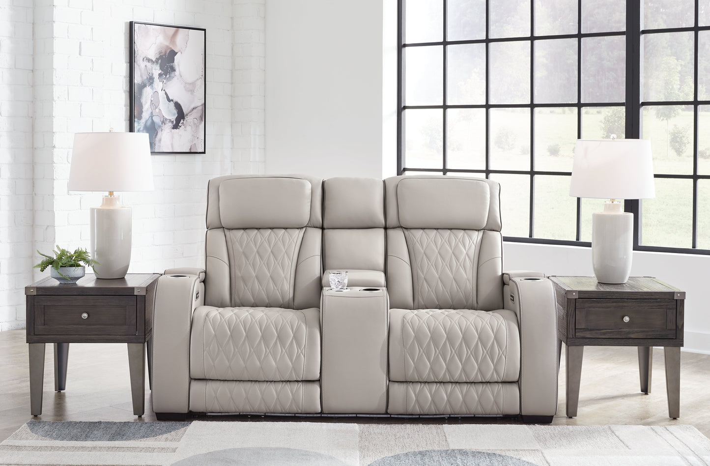 Boyington Gray Power Reclining Loveseat with Console - U2710518 - Luna Furniture - Dallas Store