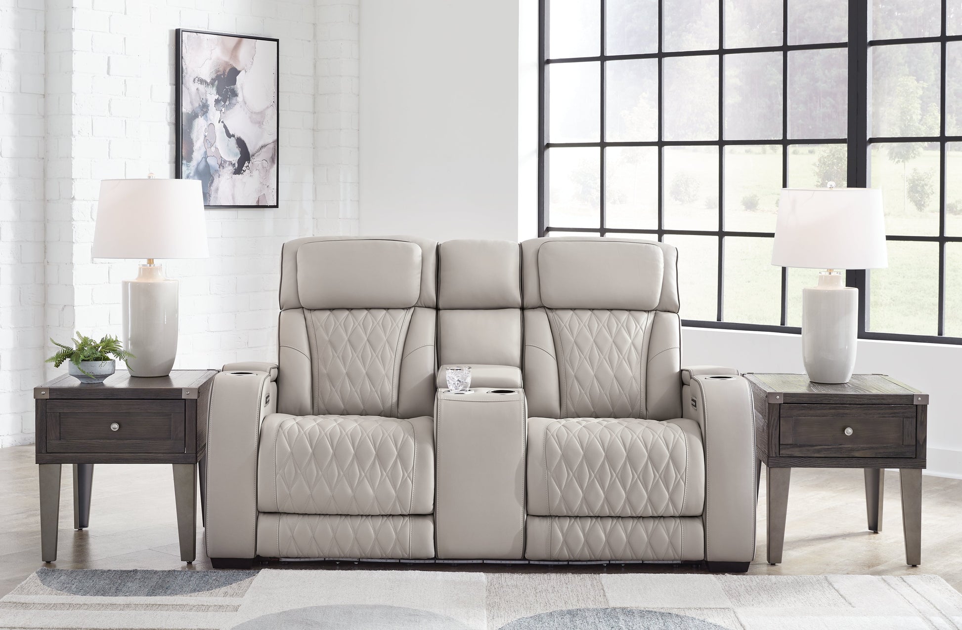 Boyington Gray Power Reclining Loveseat with Console - U2710518 - Luna Furniture - Dallas Store