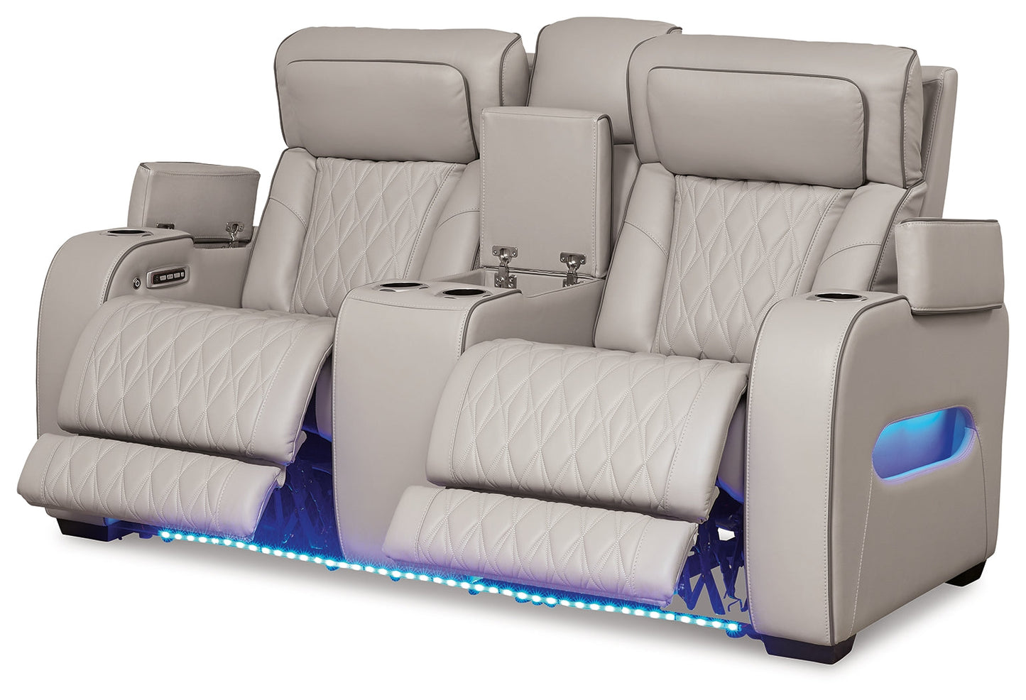 Boyington Gray Power Reclining Loveseat with Console - U2710518 - Luna Furniture - Dallas Store