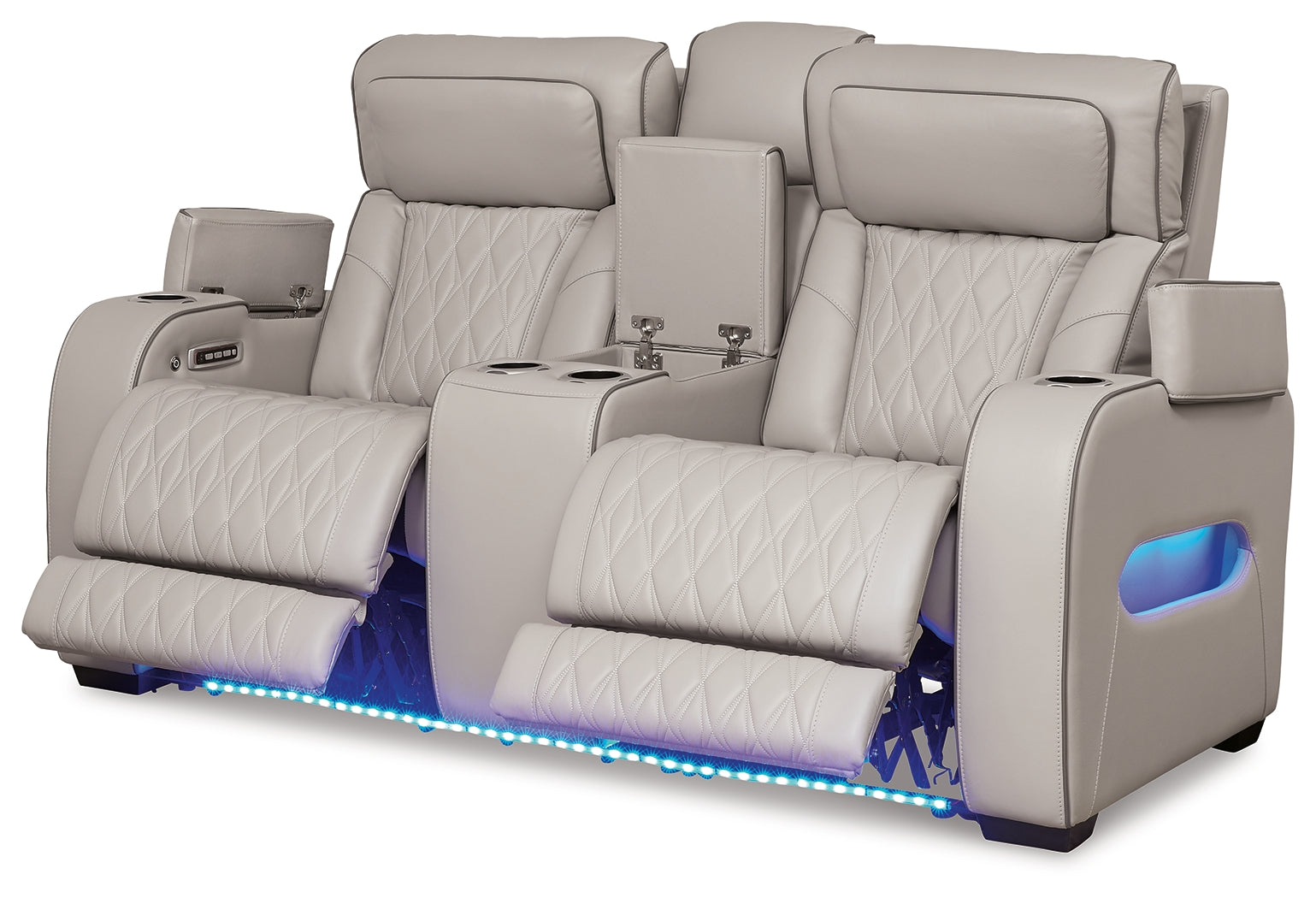 Boyington Gray Power Reclining Loveseat with Console - U2710518 - Luna Furniture - Dallas Store